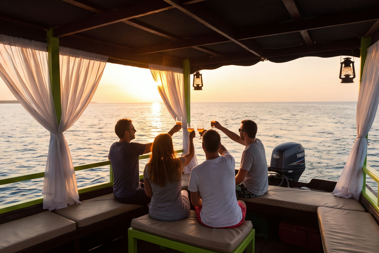 Private boat party in Zanzibar on a traditional dhow