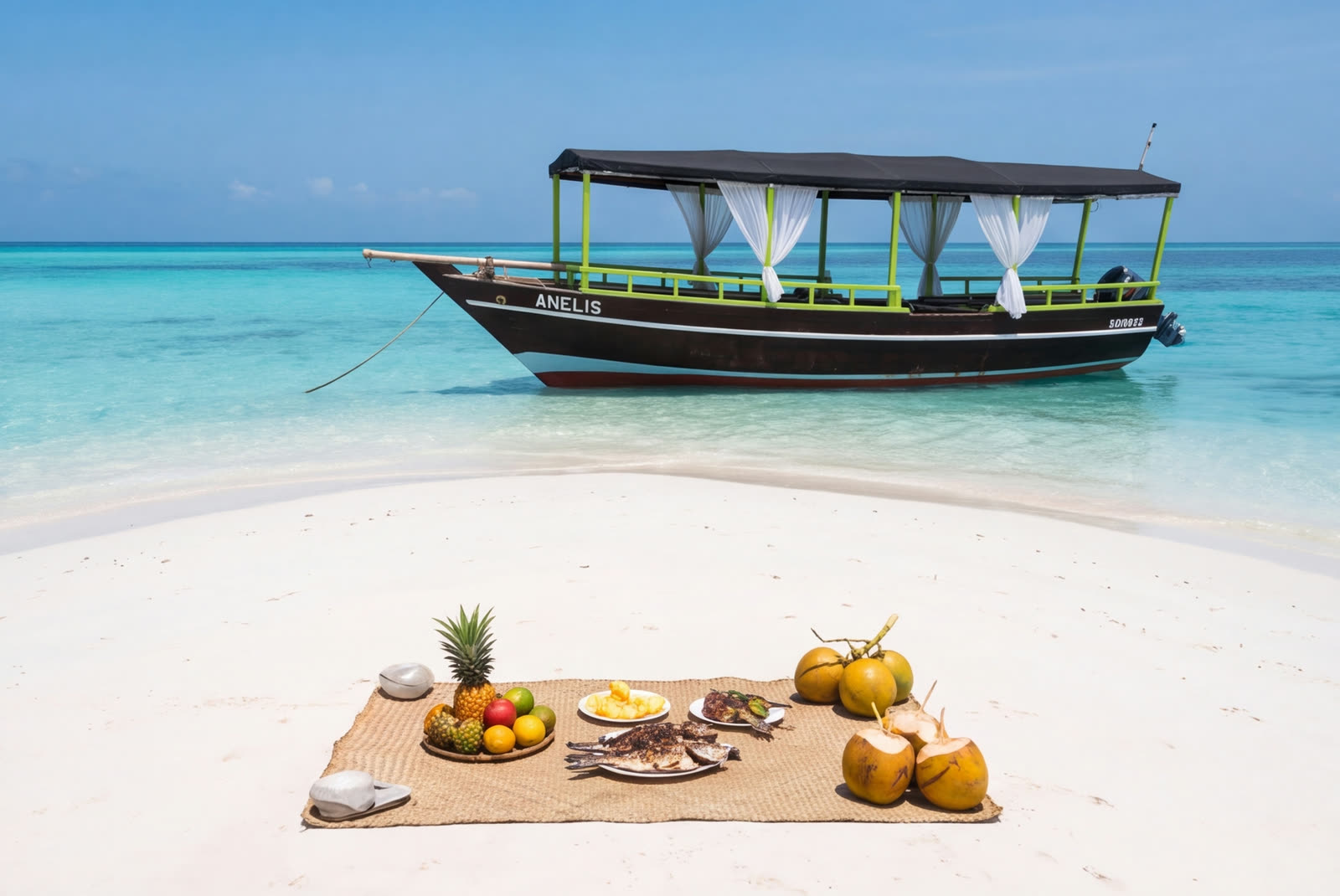 Private sandbank picnic by dhow from Nungwi